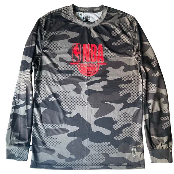 NBA Men’s Long Sleeve Sport T-shirt size M, Camo Gray - Picture 1 of 8